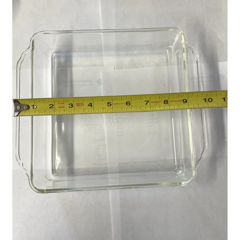 Vintage Fire-King 8x8 Clear Glass Square Baking Dish Casserole Pan Made in USA